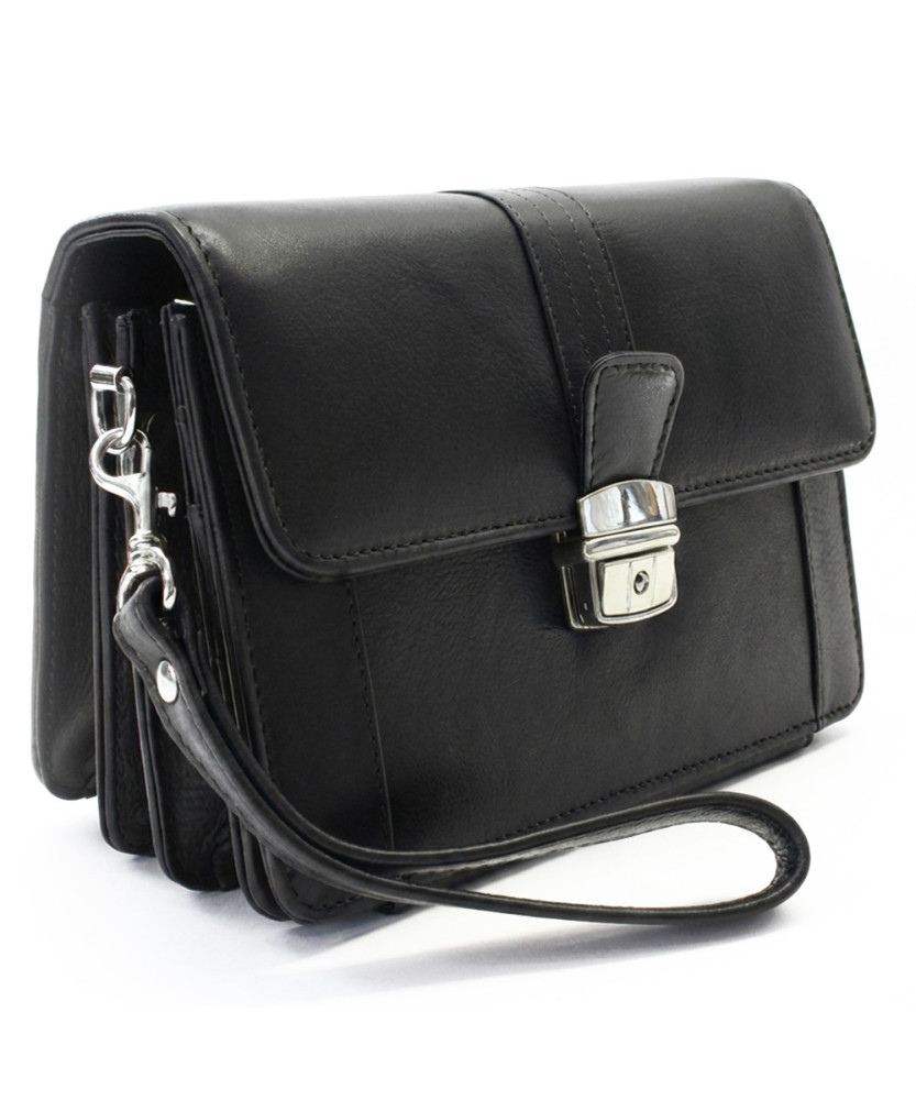 Čierna pánska kožená etue so sklápacím registrom 611-2415A-60