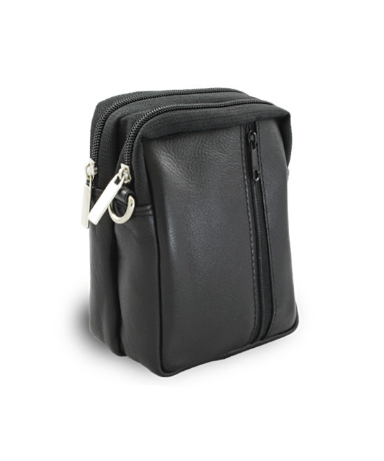 Čierna kožená dokladová etue 611-6207-60