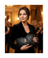 Čierna elegantná kožená zipsová kabelka 212-1025-60